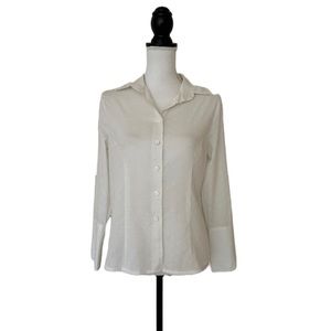 Worth Woman’s White Polka Dot Solid Cotton Top, Sz S.